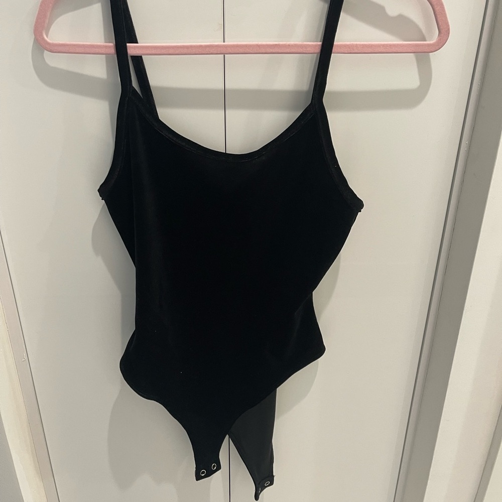 Black Velvet Bodysuit by Forever 21